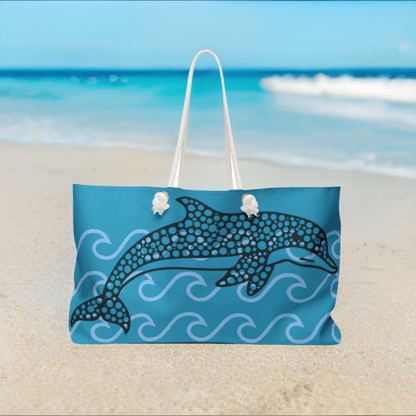 Turquoise Dolphin Beach Bag/Weekender Bag - Ruppy's Creations