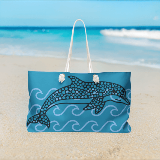 Turquoise Dolphin Beach Bag/Weekender Bag - Ruppy's Creations