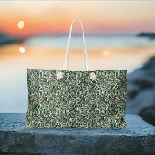 Green Paisley Weekender Bag - Ruppy's Creations