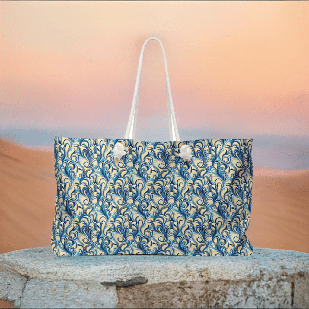 Hues of Blue Vines Weekender Bag - Ruppy's Creations