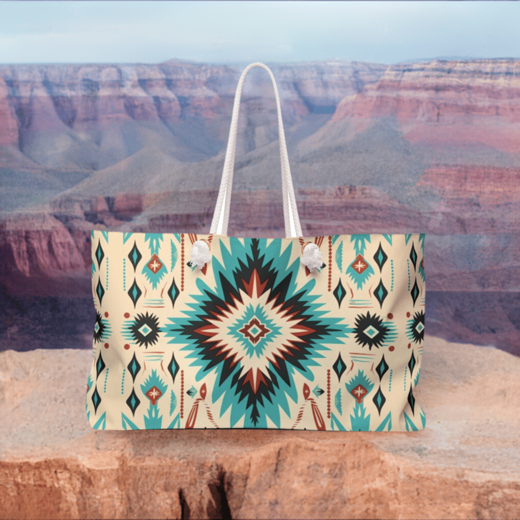 Navajo Weave Print Weekender Bag - Ruppy's Creations