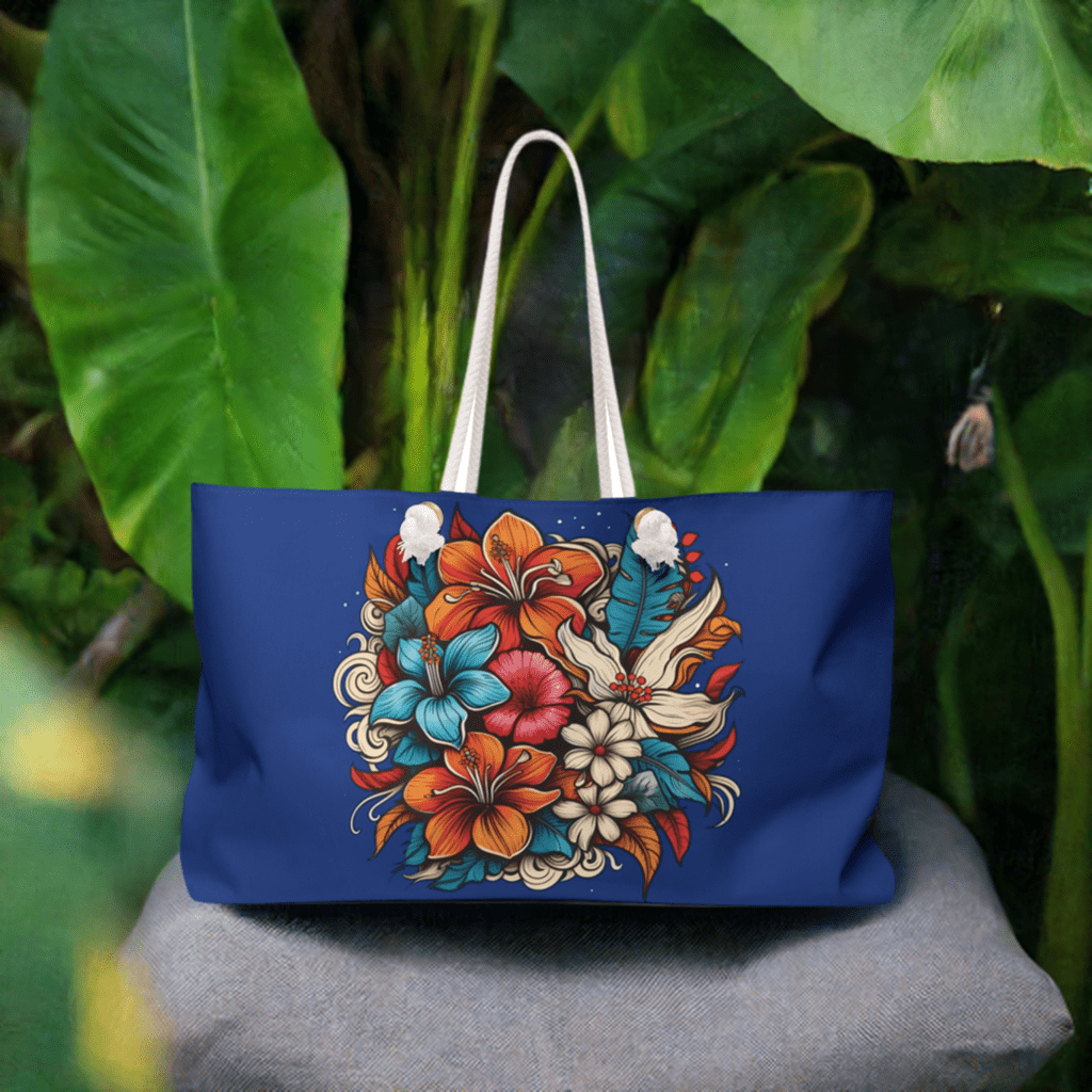 Hawaiian Floral Beach Bag / Weekender Bag - Ruppy's Creations