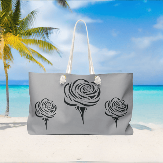 Black Rose on Gray Tote bag