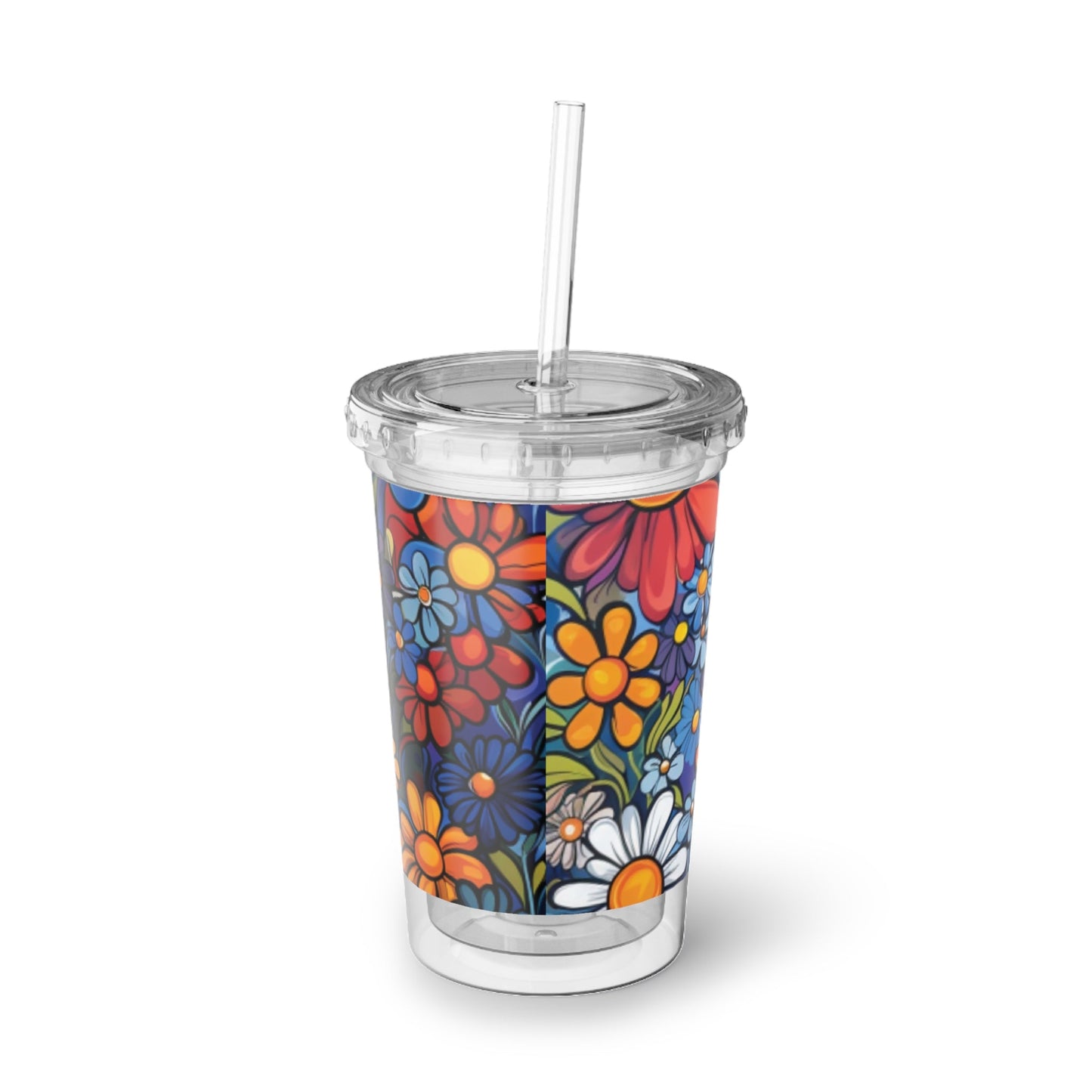 Hippie Floral Suave Acrylic Cup - Ruppy's Creations