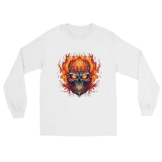 Men's Long Sleeve Skull and Fire t-shirt