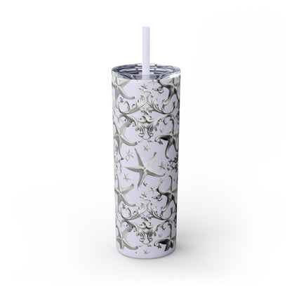 Rococo Art Starfish Skinny Tumbler with Straw, 20oz - Ruppy's Creations