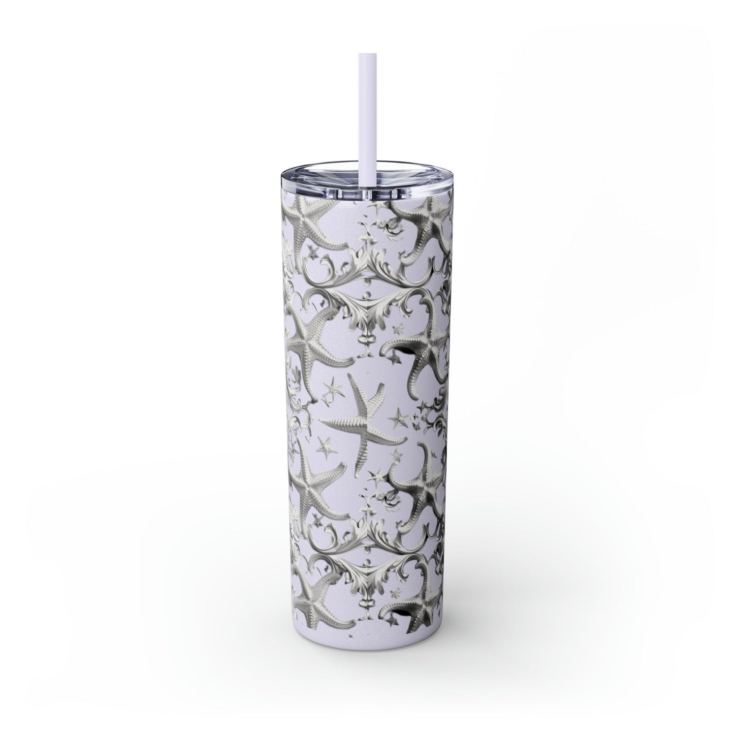 Rococo Art Starfish Skinny Tumbler with Straw, 20oz - Ruppy's Creations