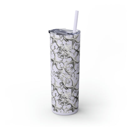 Rococo Art Starfish Skinny Tumbler with Straw, 20oz - Ruppy's Creations