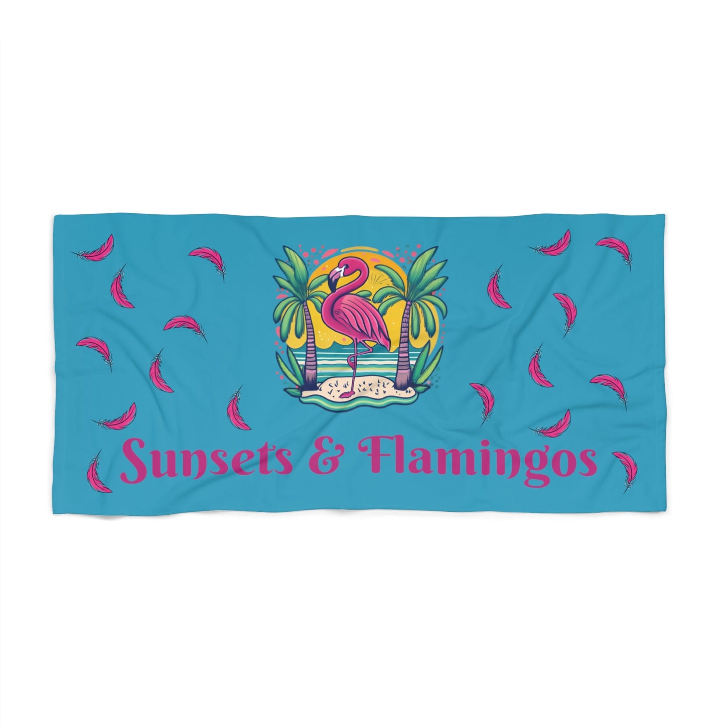 Sunsets & Flamingos Beach Towel - Ruppy's Creations