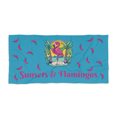 Sunsets & Flamingos Beach Towel - Ruppy's Creations