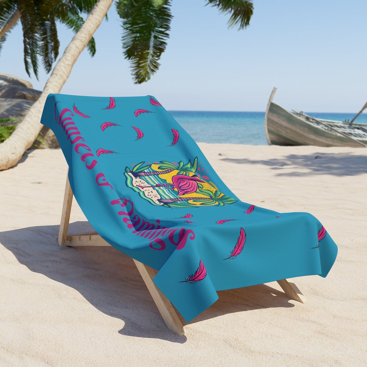 Sunsets & Flamingos Beach Towel - Ruppy's Creations