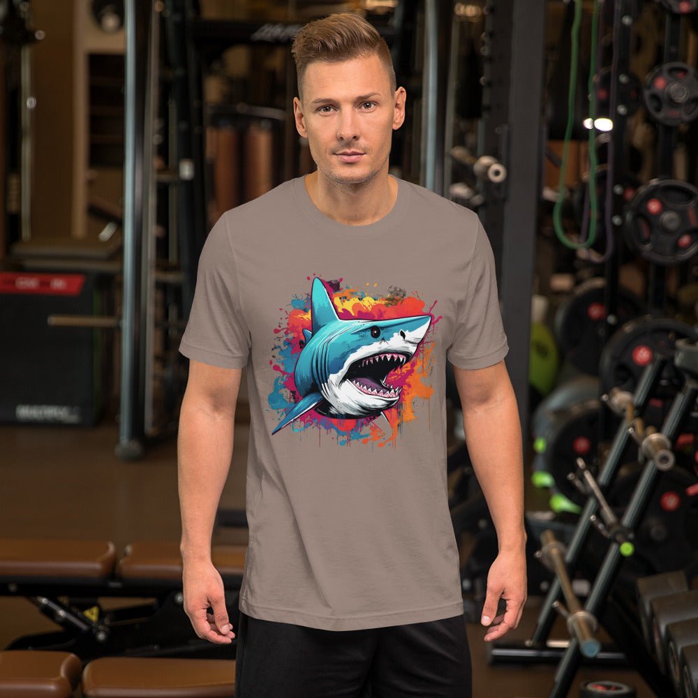 Men's Psychedelic Shark 100% Cotton T-shirt (sizes up to 4x) - Ruppy's Creations